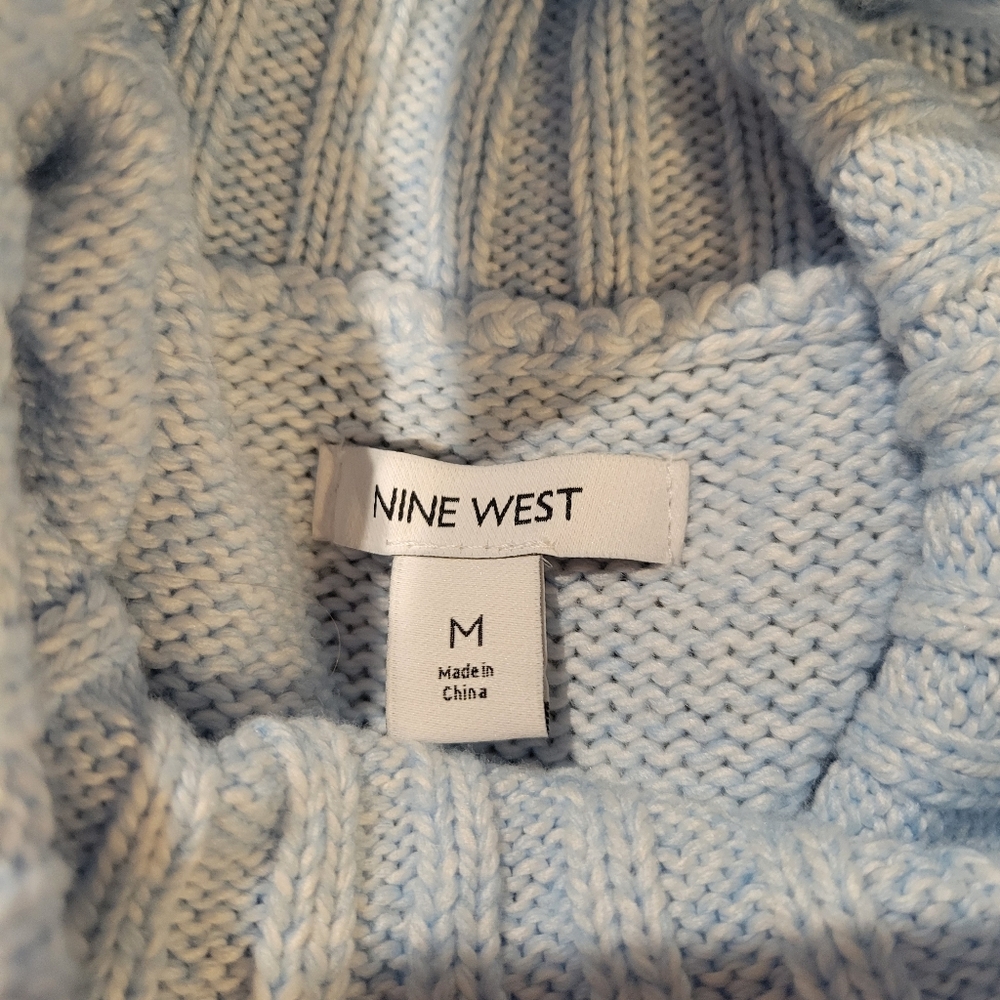 Nine West Light Blue Turtleneck Sweater